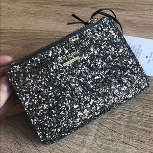Kate Spade Glitter Card Case/Coin Purse/Key Holder